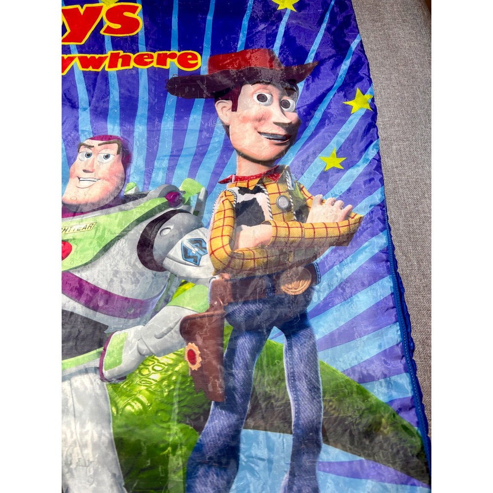 Disney Pixar Kids Toy Story Sleeping Bag Buzz Woody Slumber Bag Blue Vintage